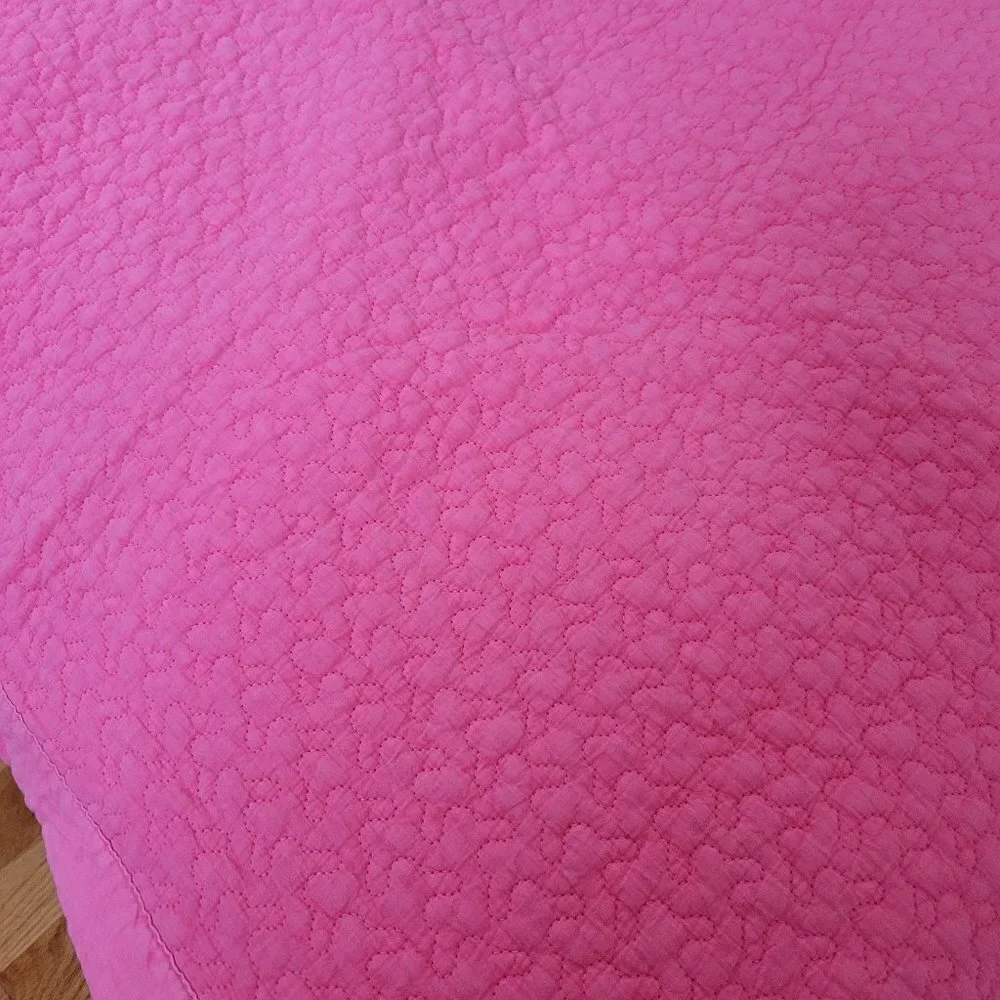 Queen Size Quilted Pink Textured Light Weight 100% Cotton Comfort Bed Blanket